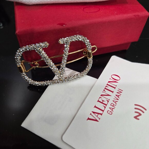 GARAVANI VALENTINO LOGO SPARKLING HAIR BARRETTE ITALY